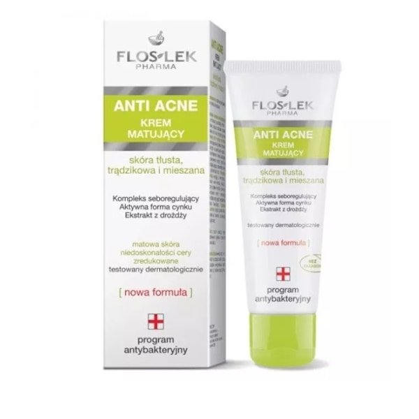 Flos-Lek Aknekontroll Matt Ansiktskräm för Klar Hud - 50 ml