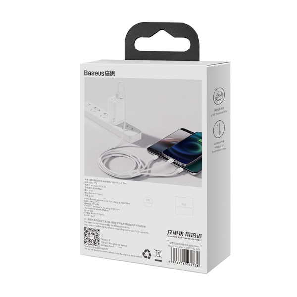 Baseus Superior 3-i-1 USB-kabel - Lightning / USB Typ C / Mikro