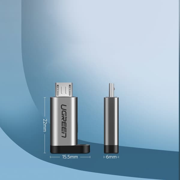 Ugreen Adapter USB Typ C till micro USB Grå (50590)