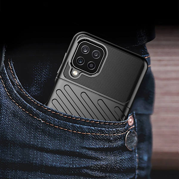 Thunder Case Flexibelt Pansarfodral Samsung Galaxy A22 4G Svart