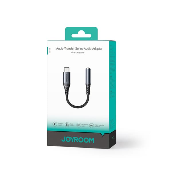 Joyroom SY-C01 USB-C till 3/5 mm mini-jack Adapter - svart