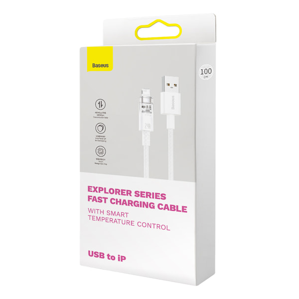 Baseus Explorer Series USB till Lightning-kabel 2/4A 2m vit (CAT