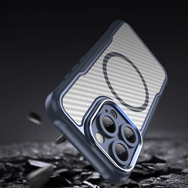 Leading Series MagSafe Silikonfodral för iPhone 16 Pro Max - Blå