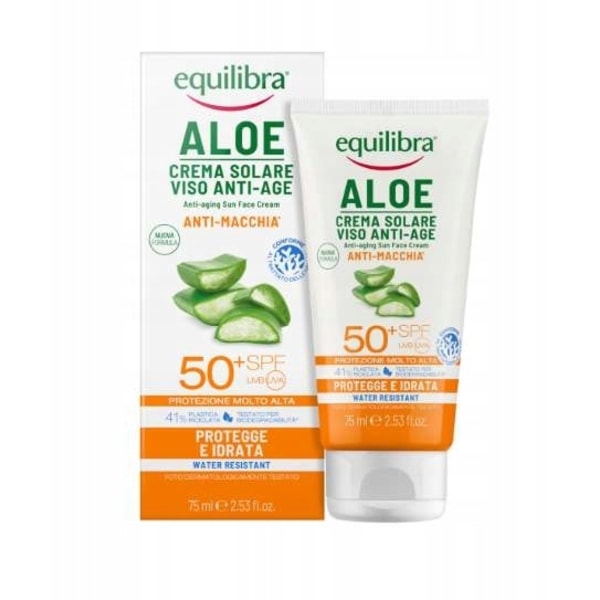 Equilibra Aloe Vera Anti-Age Solkräm SPF 50+ UVA/UVB/ 75 ml