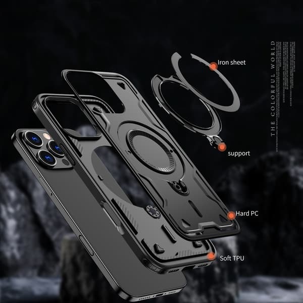 Hybrid Armor Trendy Cover med MagSafe til iPhone 16 Pro - Sort