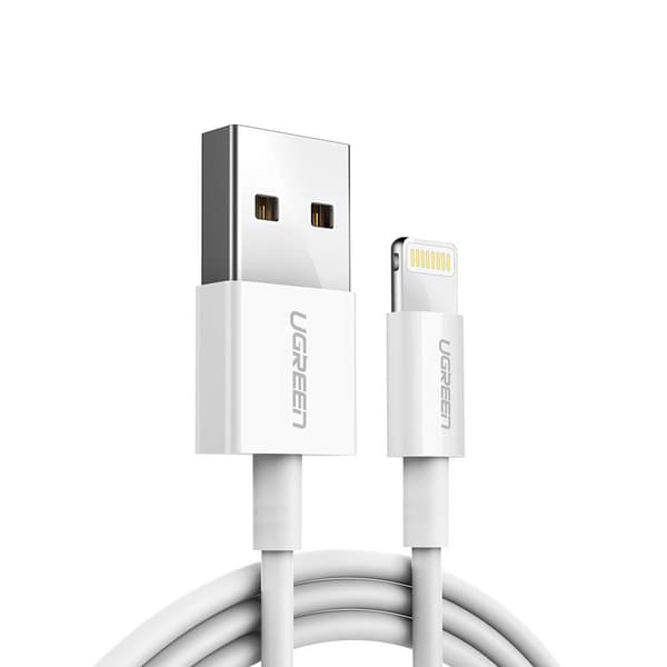 Ugreen US155 20728 USB-A till Lightning MFi Kabel 2.4A 1m - Vit