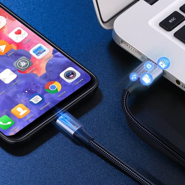 Ugreen US288 60128 USB-A till USB-C Kabel/ QC 3.0/ 3A/ 2m/ Grå