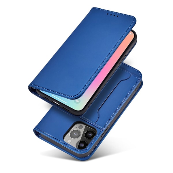 Magnetisk Korthållare & Fodral för iPhone 13 - Blå Kortplånbok m