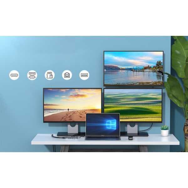 Choetech 12-i-1 USB-C Hub med Display – Universell anslutning fö