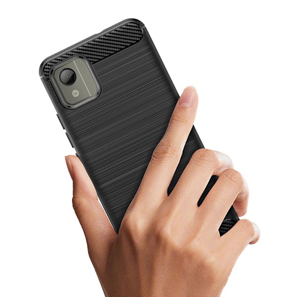 Nokia C110 Silikonskal i Kolfiberstil - Svart