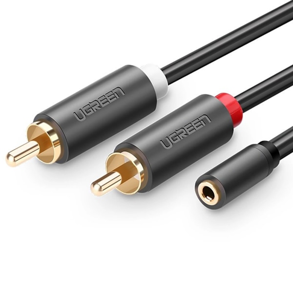 Ugreen AV102 10588 1m Audio Mini Jack 3/5mm Hon till 2RCA Han -