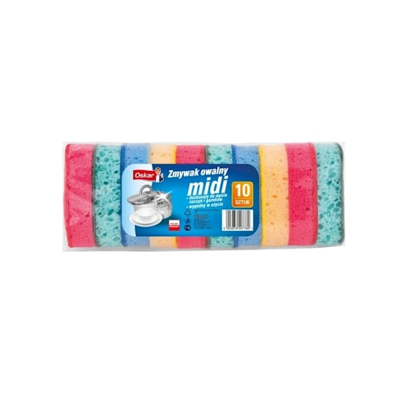 Oskar/ Ovalisk Kökssvamp Midi/ 10-pack