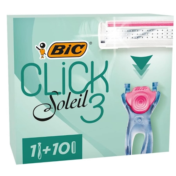 Bic Click 3 Soleil Sensitive Engångsrakhyvel/ 1 st + 10 Blad