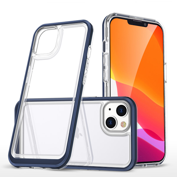 Tydligt 3-i-1 fodral till iPhone 13 mini/ gelétäcke med blå ram
