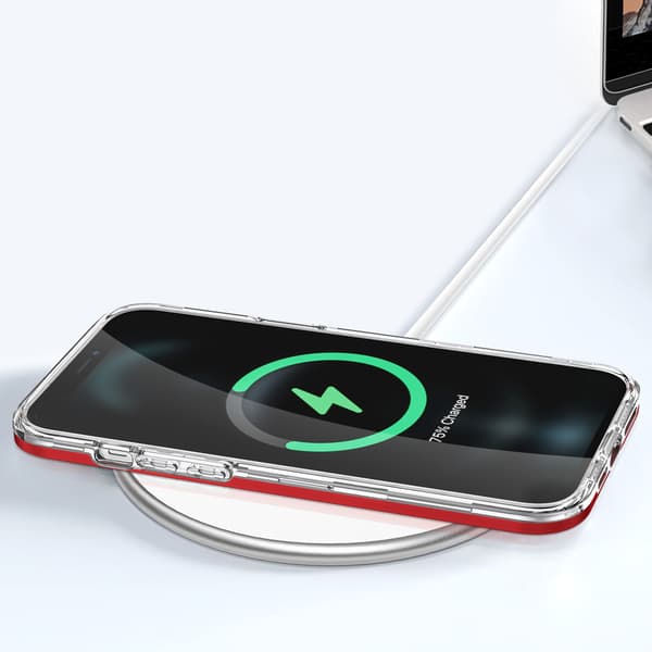 iPhone 12 Pro Max Skyddsfodral 3in1 Transparent Gel med Röda Kan