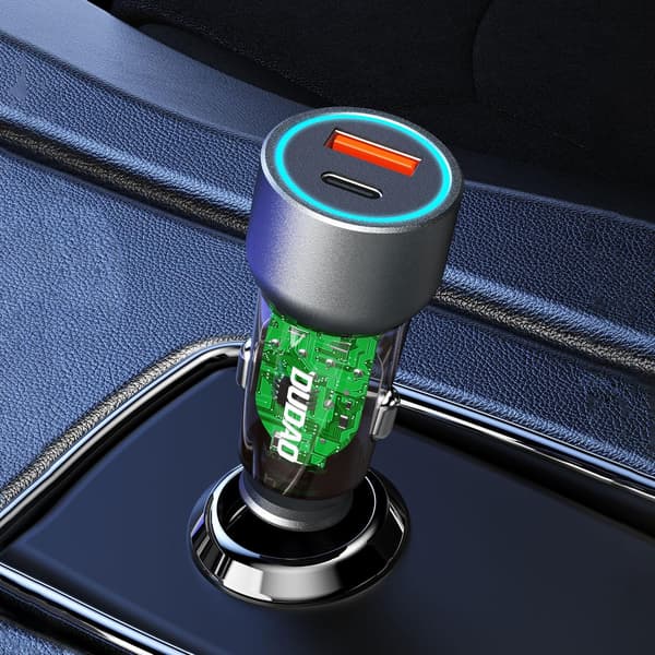 Dudao R4T Bil Laddare 30W USB-A/USB-C - Grå