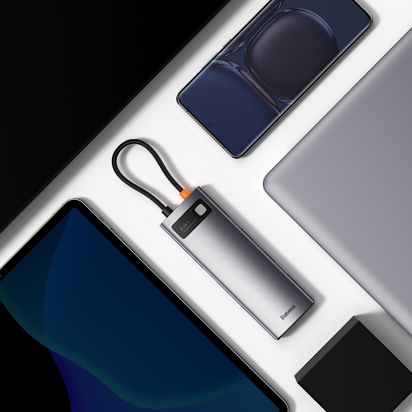 Baseus StarJoy 8-i-1 USB-C Hub med PD / 3x USB-A / HDMI / RJ-45