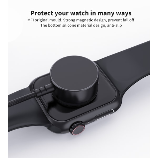 Trådlös laddare Choetech T319 MFI 5W för Apple Watch med USB-C-k