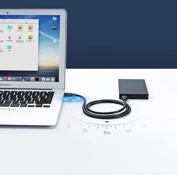 Ugreen USB 2.0-kabel/ hane till hane/ 1 m/ svart (US128 10309)