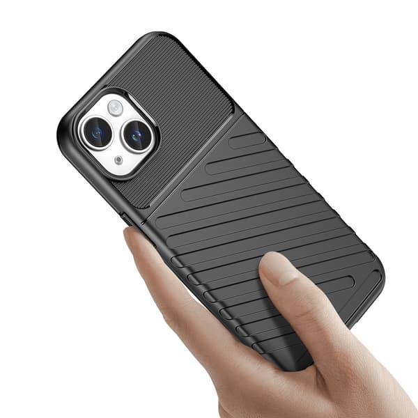 Stöttåligt iPhone 15 Plus Skyddscover - Svart