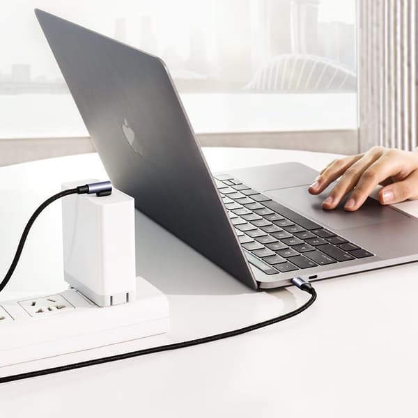 Ugreen USB-C till USB-C Kabel 60W 3A 1m Grå - Rätvinklig för PD