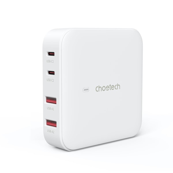 Choetech GaN Snabbladdare PD8008 100W 2x USB-A / 2x USB-C - Vit