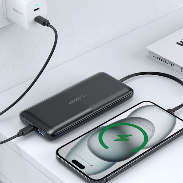 Powerbank Choetech B654 10000mAh 22.5W USB-A/USB-C/mikro-USB med