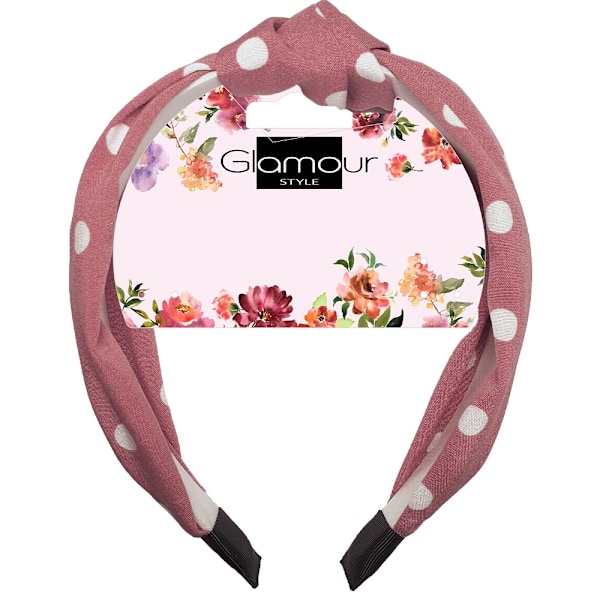 Elegans Hårband med Knut Rosa med Prickar