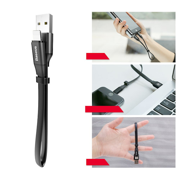 Baseus Nimble USB-A till Lightning Kabel 2A 0/23m - Svart
