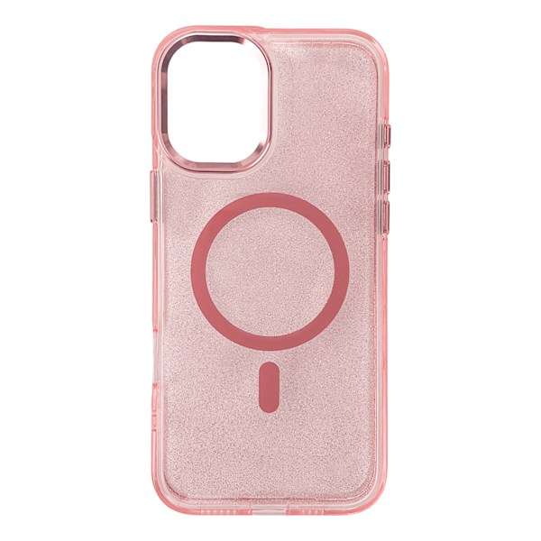 Glitterfodral MagSafe för iPhone 16 - Rosa med glitter