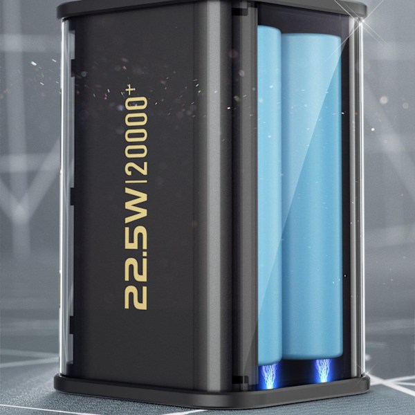 Dudao Powerbank 20000mAh 22.5W PD med 1xUSB-A & 1xUSB-C/ Svart (