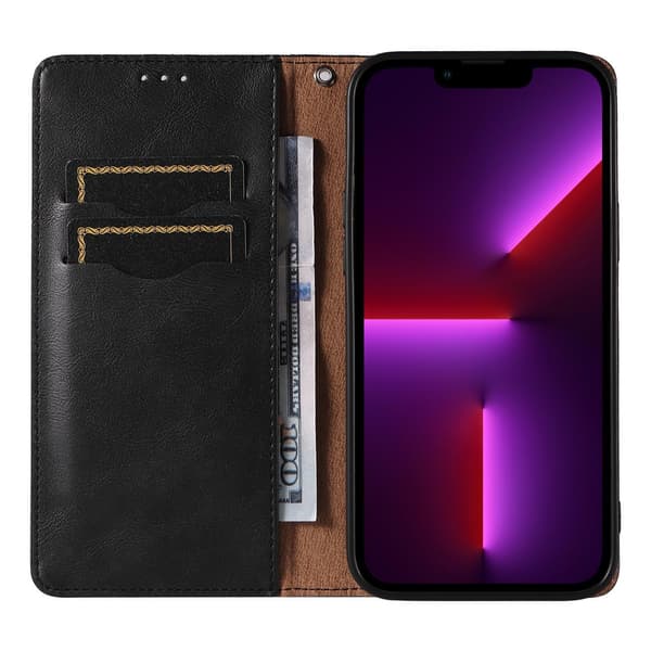 Magnetisk Plånboksfodral med Rem för iPhone 12 Pro Max - Svart