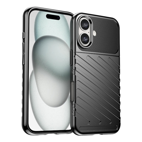 Silikonfodral Thunder Case för iPhone 16 Plus - svart