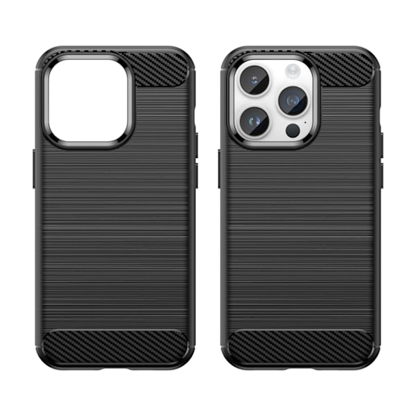 Kolfiberfodral Flexibel Gel Skal för iPhone 14 Pro Max Svart