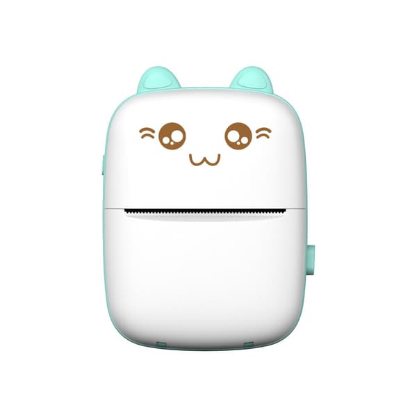 Mini termoprinter HURC9 med kattdesign - blå