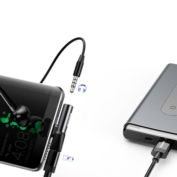 Baseus Audioomvandlare L41 adapter USB-C till USB-C + 3/5 mm hör