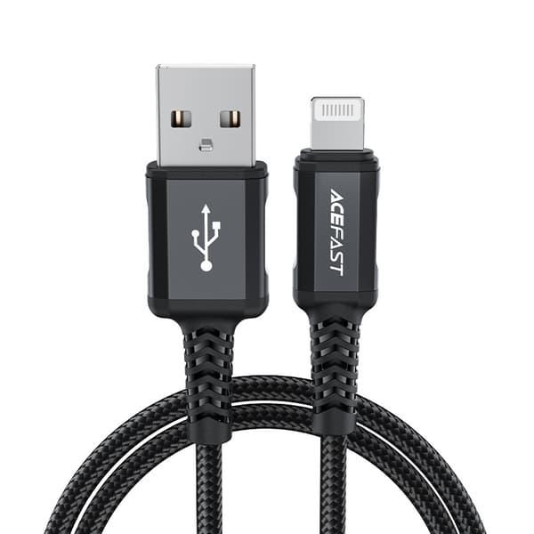 Acefast MFI Certifierad USB till Lightning Kabel 1/8m/ 2/4A Svar