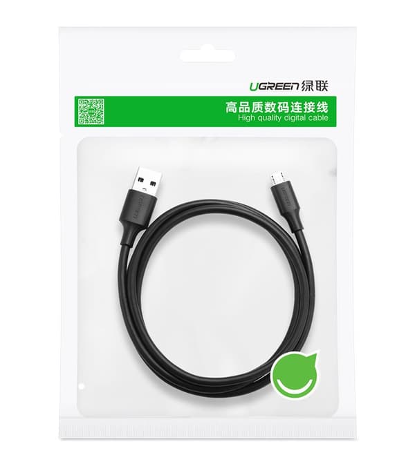 Ugreen US289 60137 Micro USB/USB-A kabel - 1/5m svart