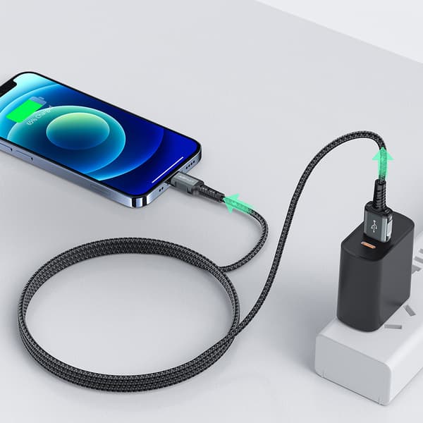 Acefast MFI Kabel USB till Lightning 1/2m/ 2/4A Svart (C1-02 Bla