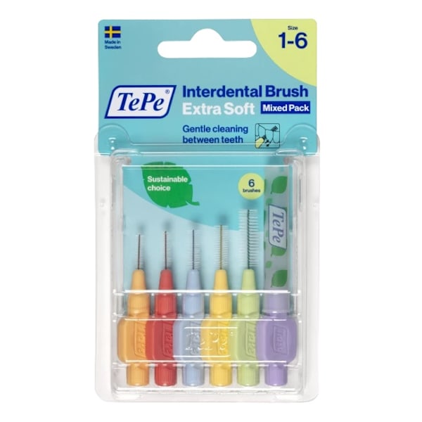 TePe Extra Mjuk Interdentalborstar Startset/ 6-pack