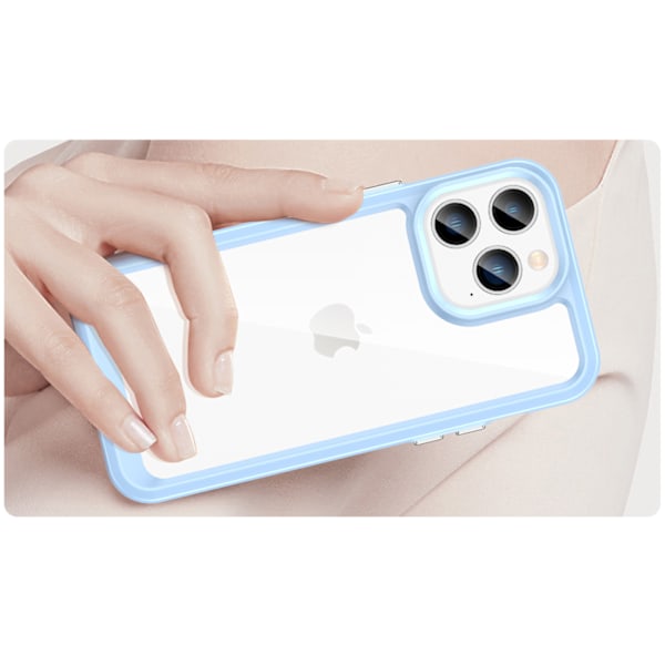 Hårt iPhone 14 Pro Max Skal med Gelram Blå - Outer Space Series