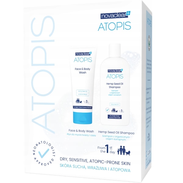 Novaclear Atopis Set: Schampo med Ekologisk Hampolja 200 ml + An