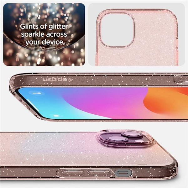 Spigen Liquid Crystal Glitter Skal för iPhone 15 Plus - Rosa/Tra