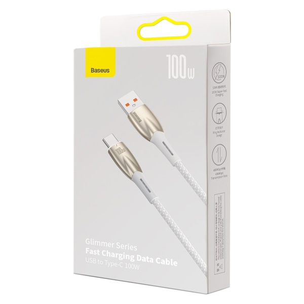 Baseus Glimmer Serie Snabbladdningskabel USB-A till USB-C 100W 4