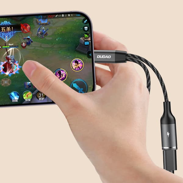 USB-C Adapter Dudao L13C+ 2-i-1 - Grå