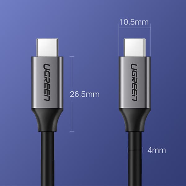 Ugreen US161 USB-C 3.1 till USB-C 3.1 Kabel 1.5m - Grå