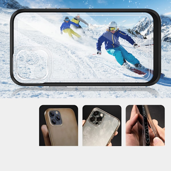 Genomskinligt 3-i-1-fodral för iPhone 11 Pro Max gel-skal med sv
