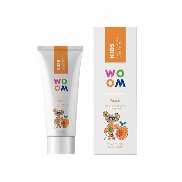 Woom Barn Naturlig Tandkräm för barn 3-8 år Persika/ 50ml