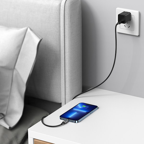 Baseus Lightning till USB-C Kabel 20W 480Mb/s 1m Blå