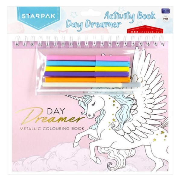 Kreativt set Day Dreamer Färgläggning Klistrar Pennor Silvermark